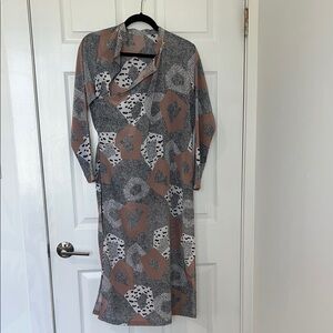 Stylish Women's Dress in Black, Gray, and Brown